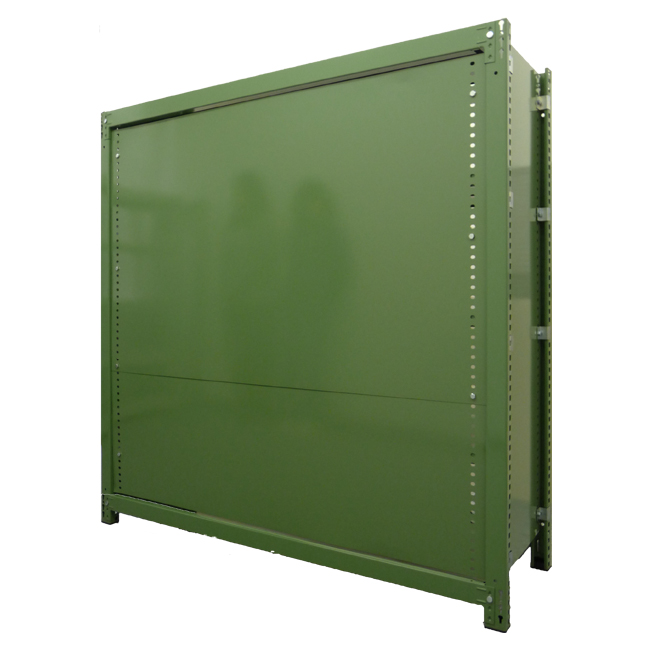 スチールラック　中量300kg/段(グリーン)用オプション:スチールパネル(背)　表示寸法:H1500×W900mm