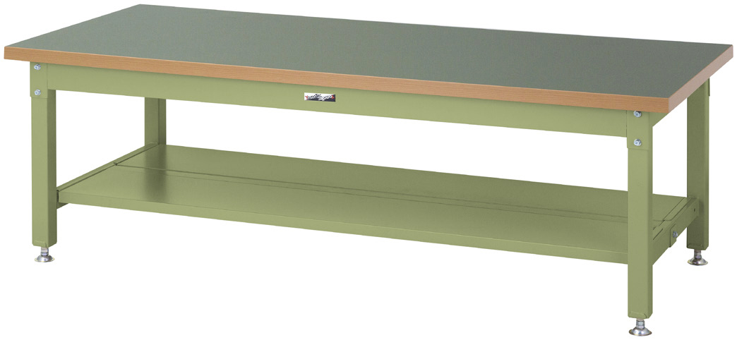ヤマテック　ワークテーブル　スーパータイプ(全面棚板1段式)　H600mm　塩ビシート天板　SSRL-1890TT