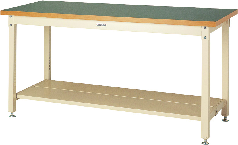 ヤマテック　ワークテーブル　スーパータイプ(全面棚板1段式)　H900mm　塩ビシート天板　SSRH-1890TT